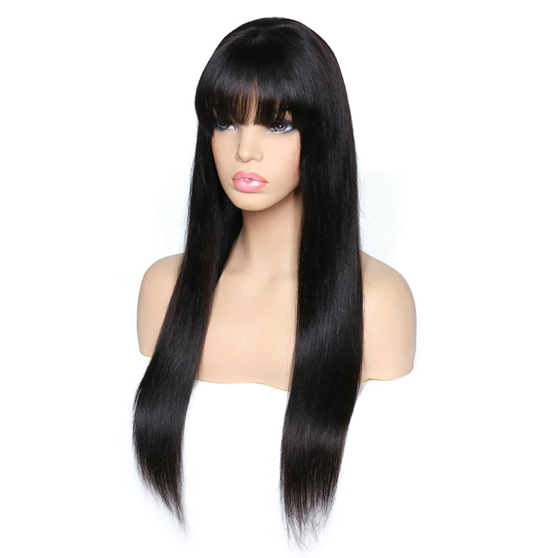  Aubatece Practice Hair Mannequin Head Hair Wigs Straight With  Flat Bangs Synthetic Colorful Cosplay Daily Party Wig For Women Natural As  Real Hair 360 Frontal Closure Water Wave (Khaki, One
